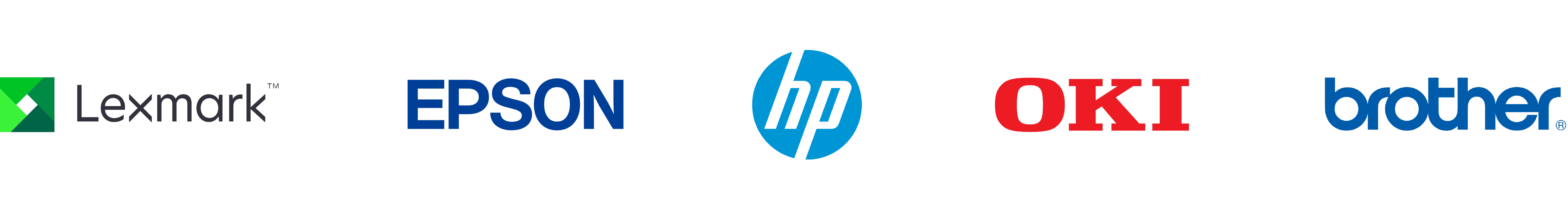 Logo εταιριών εκτυπωτών: Lexmark, Epson, HP, OKI, Brother